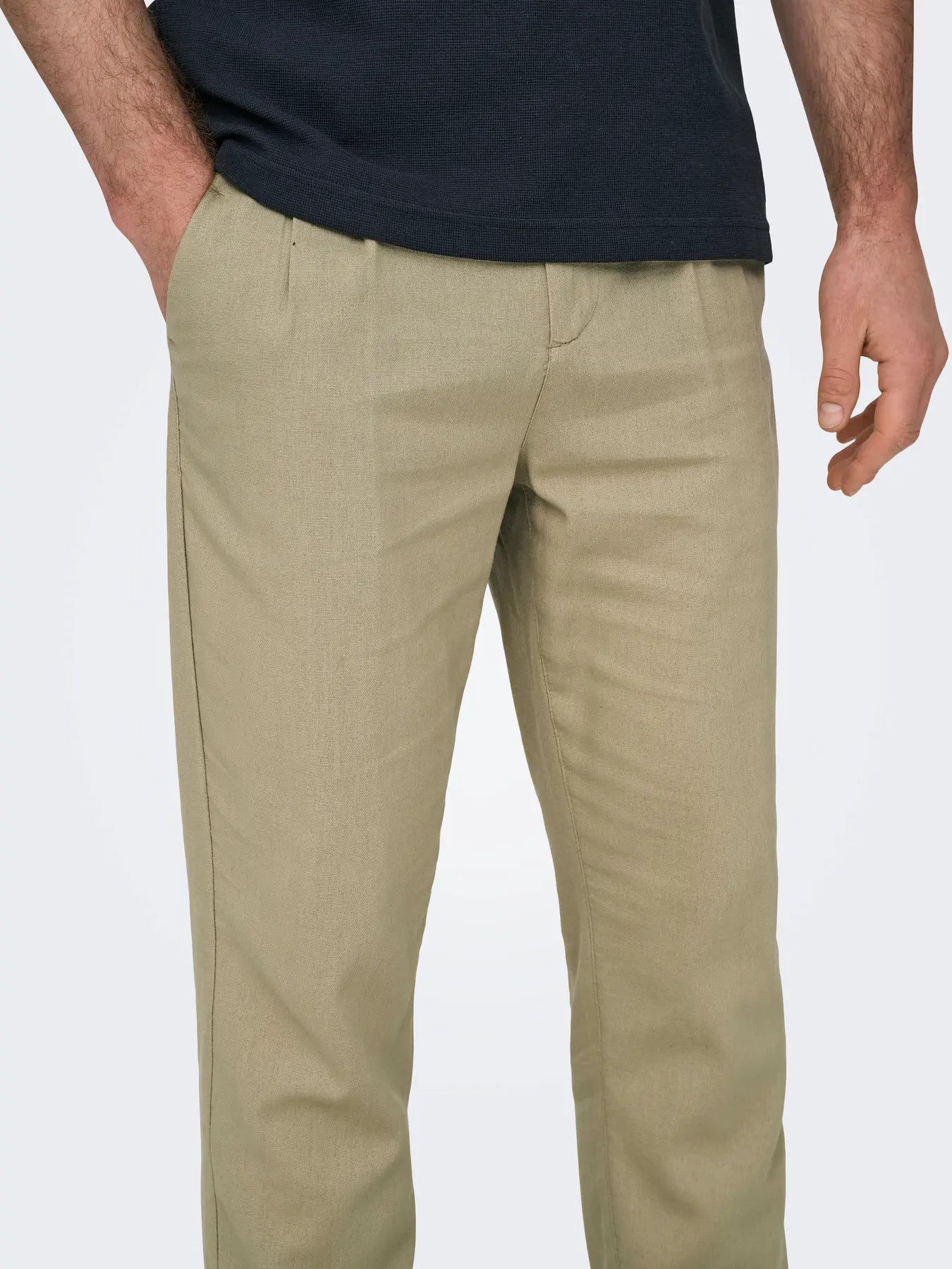 PANTALONE ONLY&SONS ONSLEO CROP MISTO LINO BEIGE 22025785