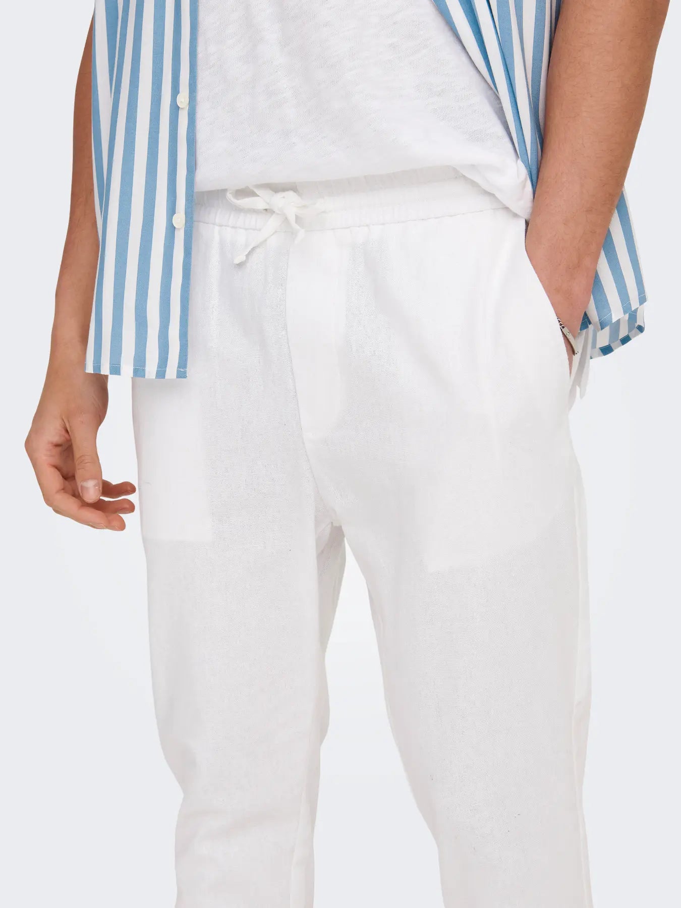PANTALACCIO LINO ONLY&SONS BIANCO 22024966