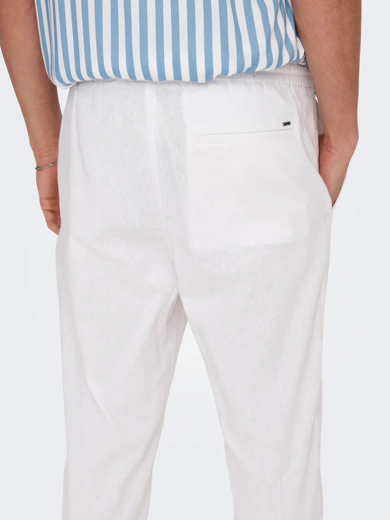 PANTALACCIO LINO ONLY&SONS BIANCO 22024966