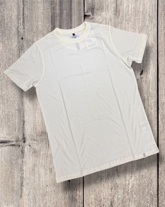 OVER-D T-shirt morbida tinta unita in cotone panna