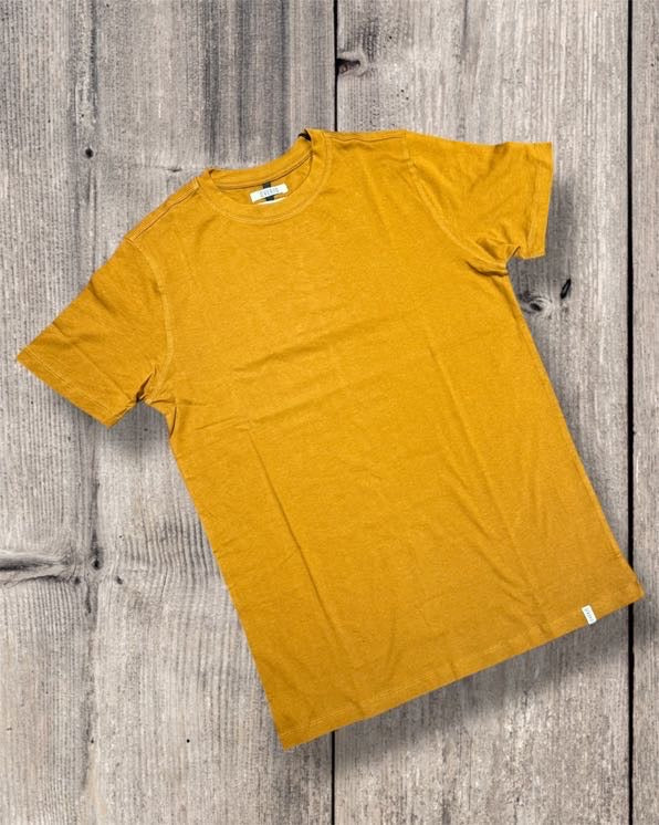 OVER-D T-shirt morbida tinta unita in cotone tabacco