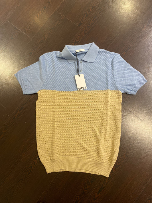 OVER-D Polo strutturata celeste OVER-D