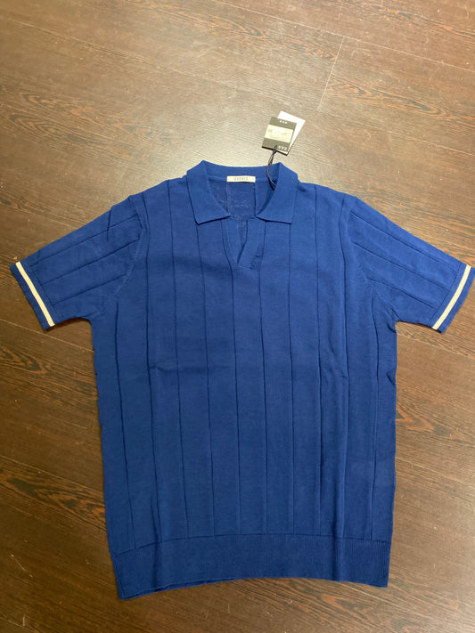 OVER-D Polo derby in filo blu OVER-D