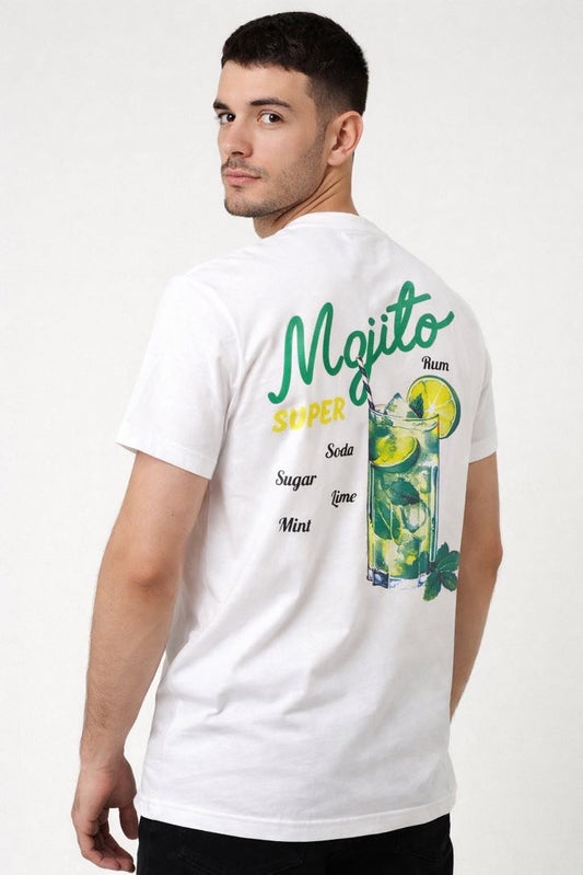 DROPIN T-shirt bianca con stampa Mojito DROPIN