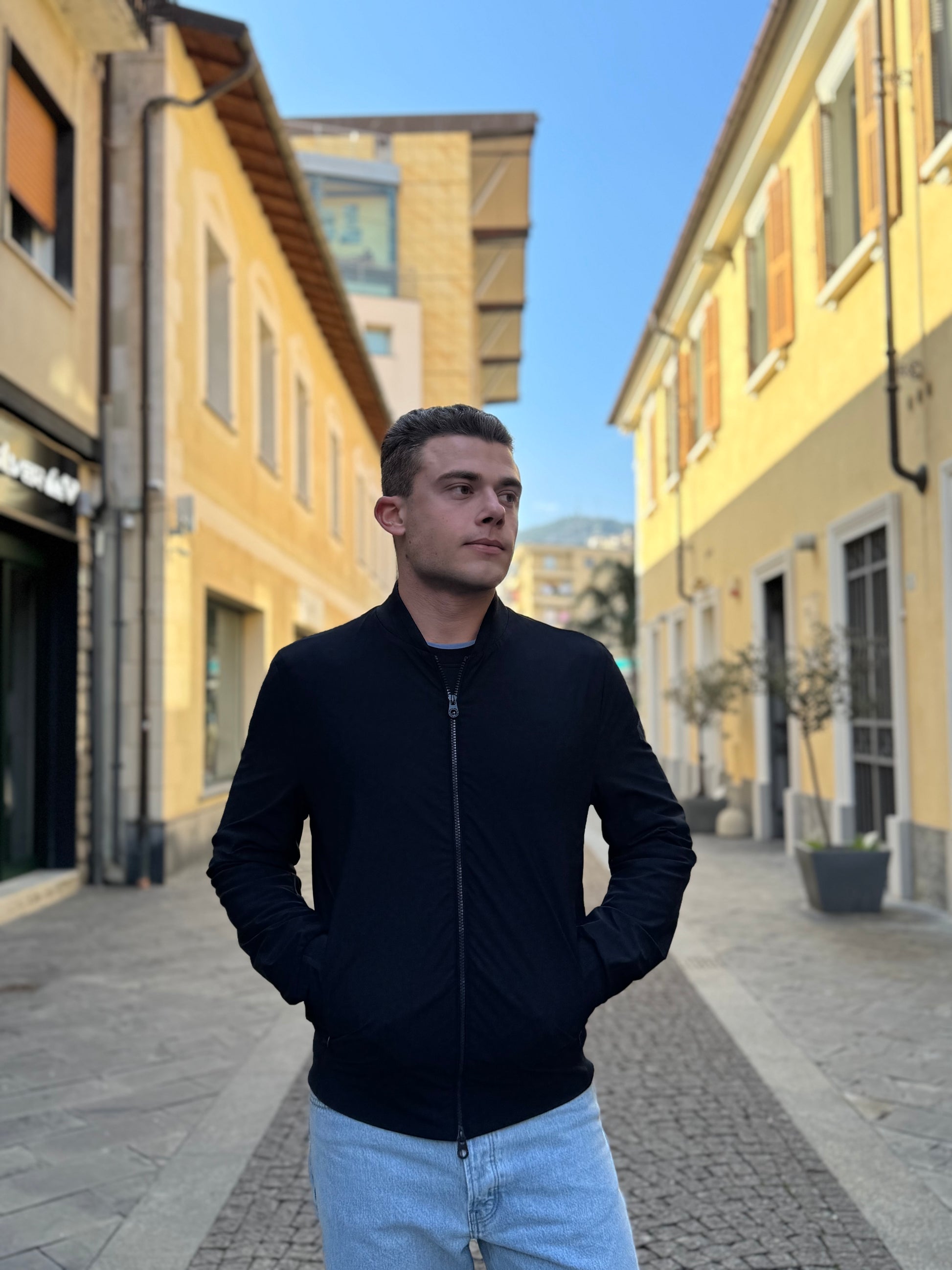 GIUBBOTTO BOMBER OVER-D BLU J08 OVER-D