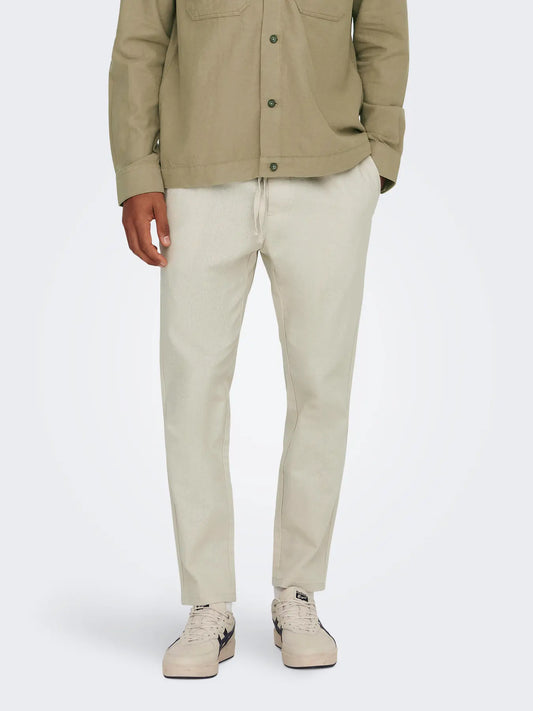 PANTALACCIO LINO ONLY&SONS BEIGE 22024966