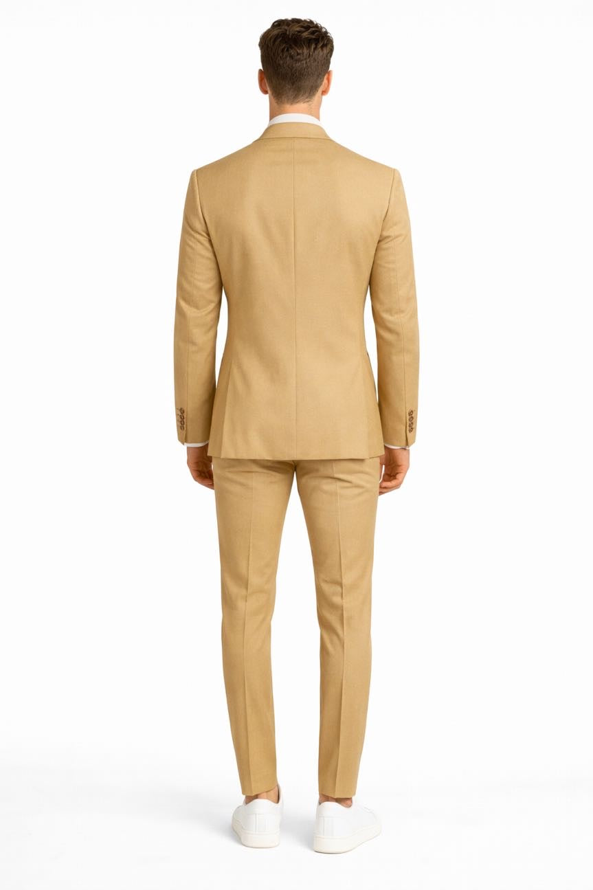 OVER-D Abito con giacca due bottoni + pantalone taglio sartoriale Cammello OVER-D