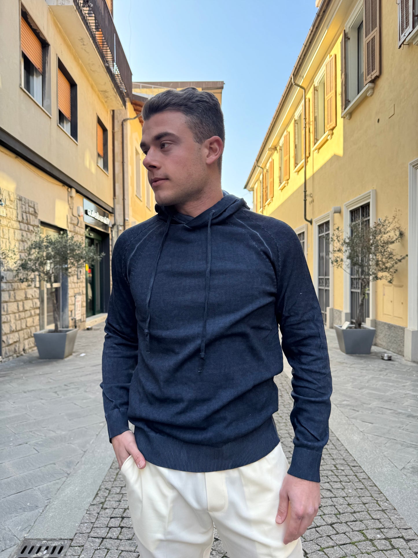 MAGLIA CAPPUCCIO OVER-D BLU M28