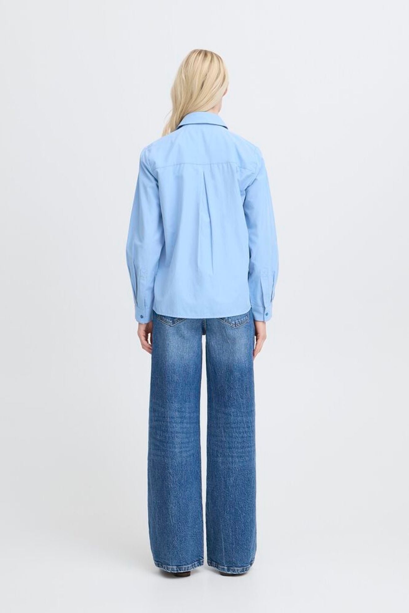 B.YOUNG Camicia Azzurra con Micro Stampa Floreale B.YOUNG