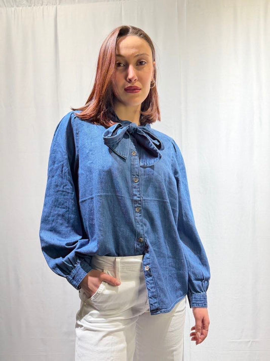 B.YOUNG Camicia in Denim con Fiocco B.YOUNG