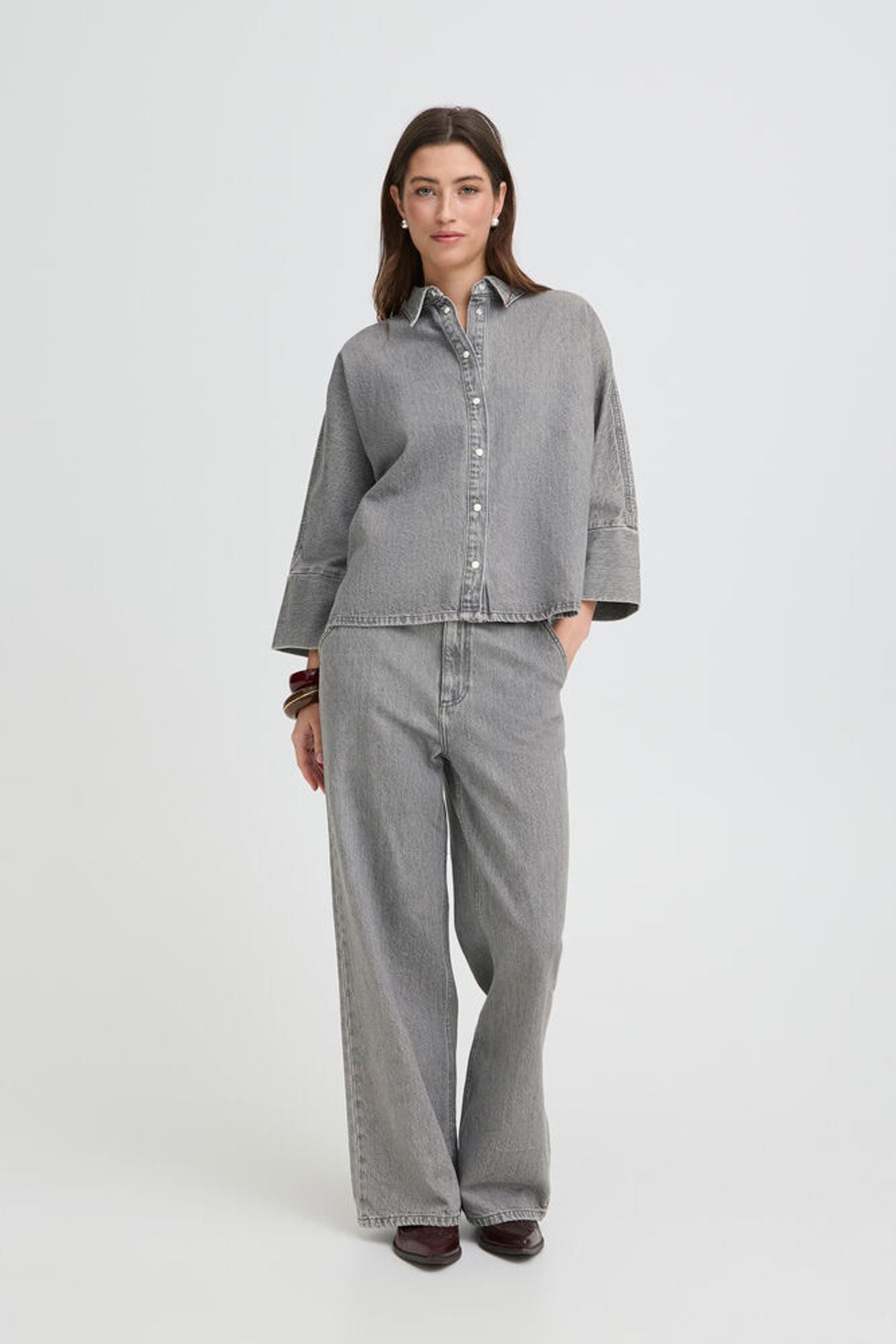 B.YOUNG Camicia Oversize in Denim rosa B.YOUNG