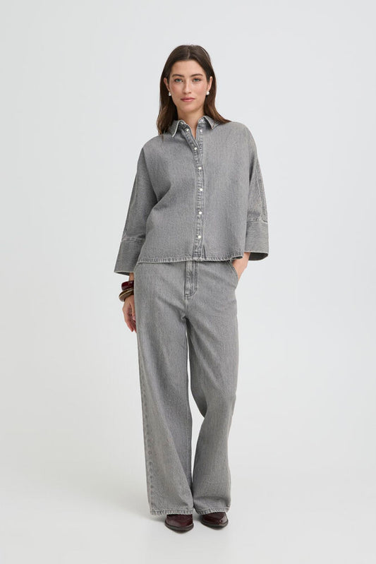 B.YOUNG Camicia Oversize in Denim rosa B.YOUNG