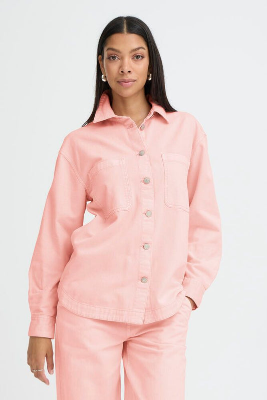 B.YOUNG Camicia Oversize in Denim rosa B.YOUNG