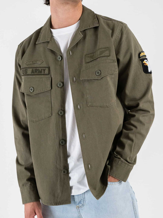 CAMICIA SPORTIVA CON PATCH MILITARI VERDE OLIVA ALBERTO 22034991 ONLY&SONS ONLY&SONS