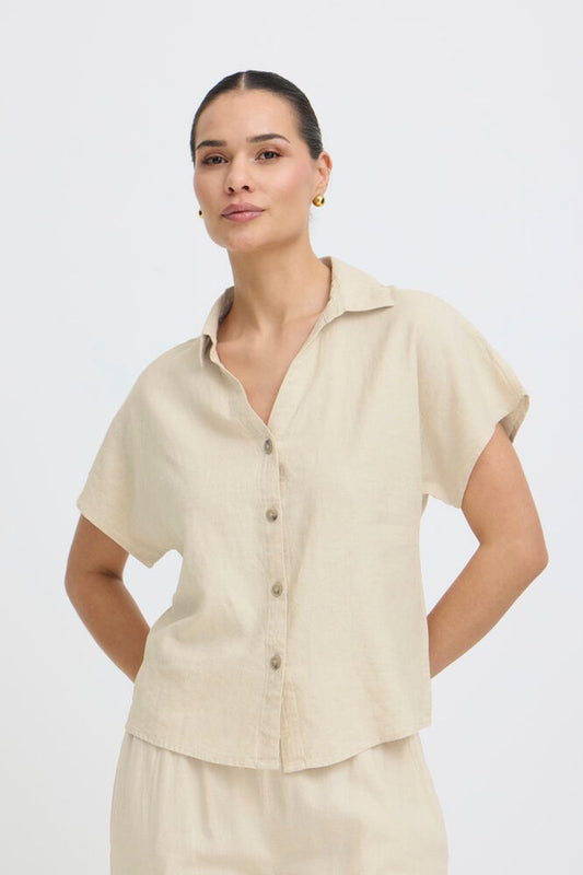 B.YOUNG Overshirt in mistolino naturale B.YOUNG