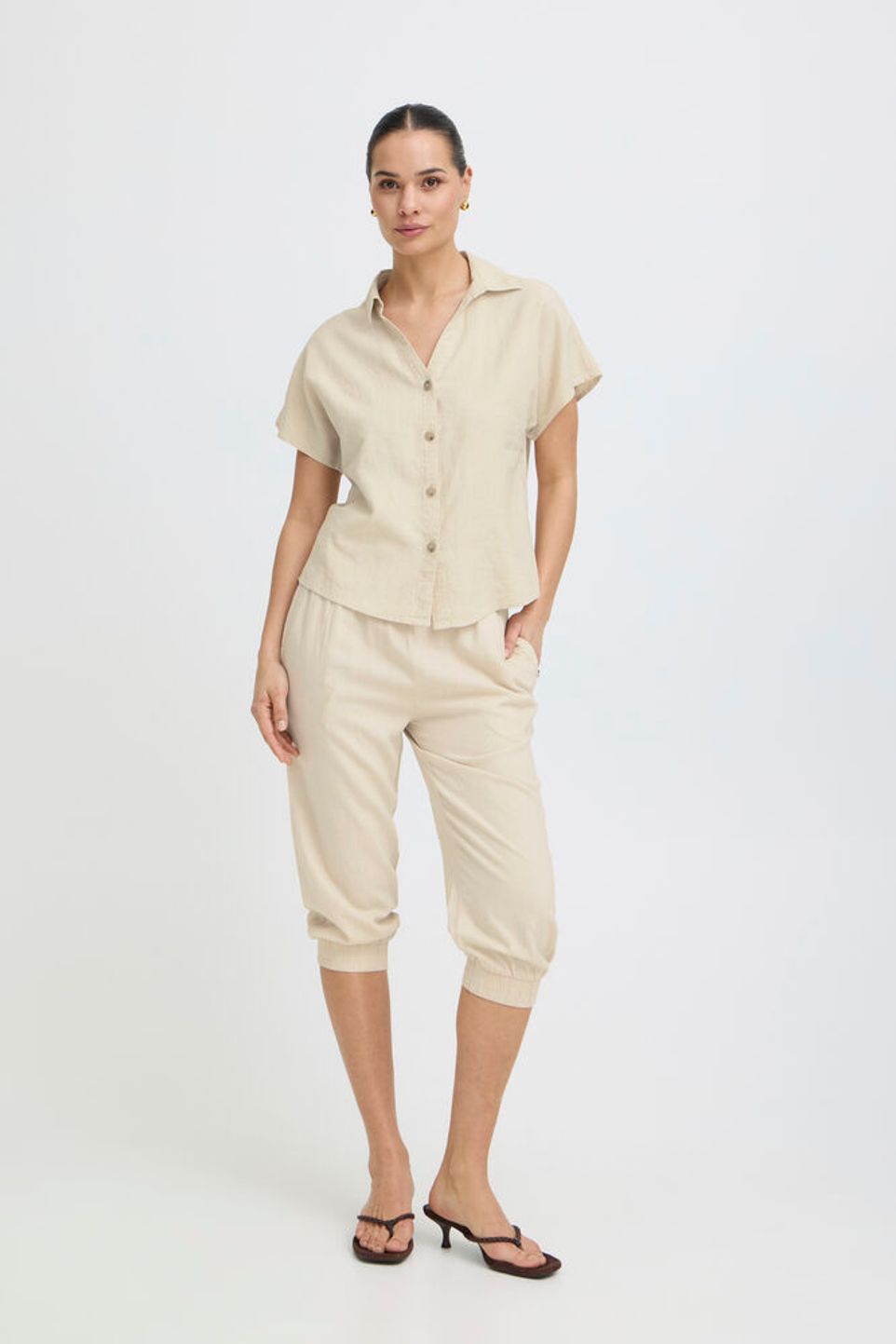 B.YOUNG Overshirt in mistolino naturale B.YOUNG