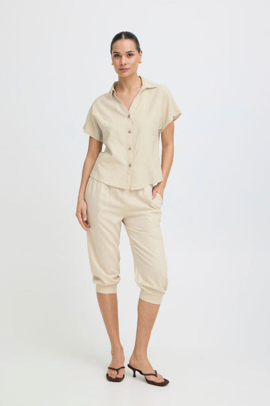 B.YOUNG Overshirt in mistolino naturale B.YOUNG