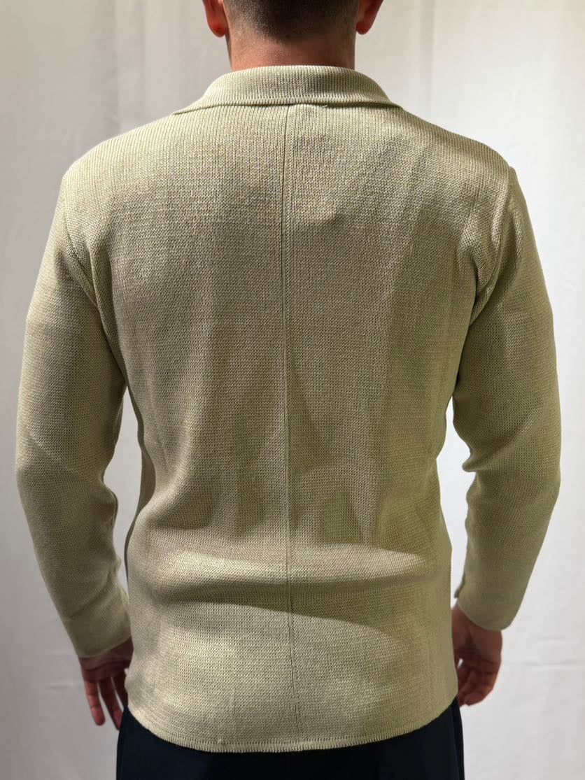 OVER-D Giacca cardigan con due bottoni beige OVER-D