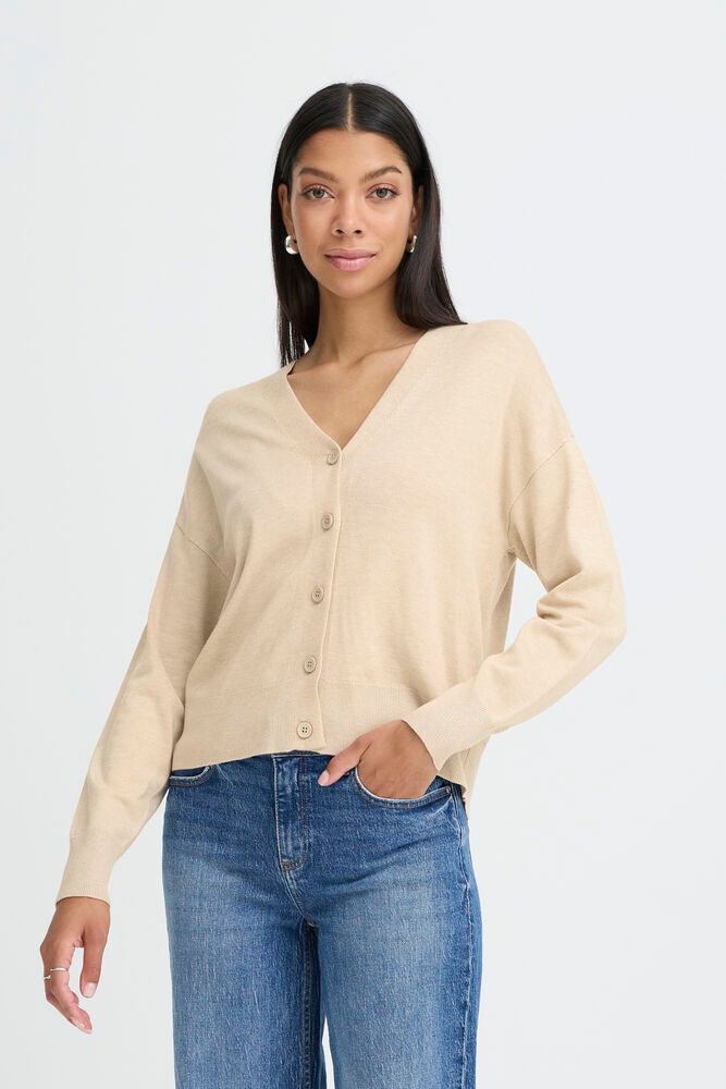B.YOUNG Cardigan sabbia e bottoni frontali B.YOUNG