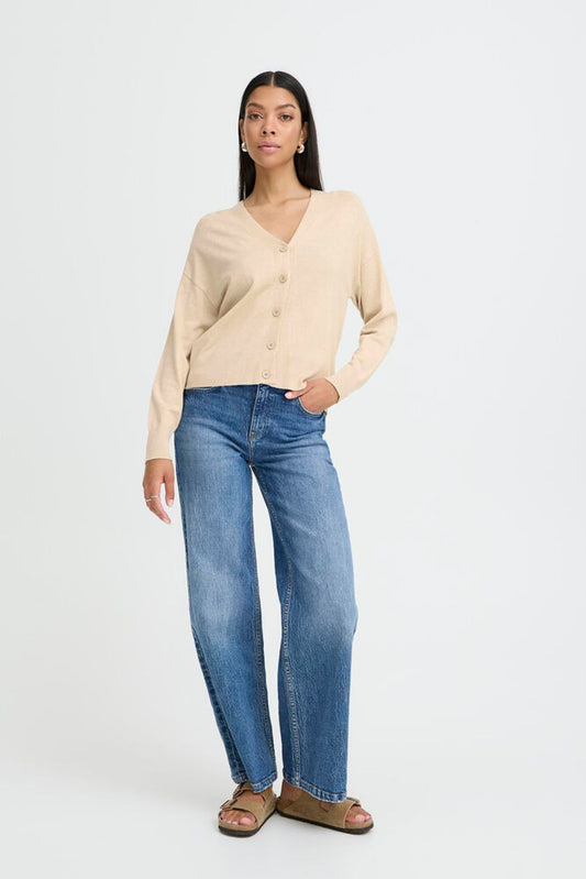 B.YOUNG Cardigan sabbia e bottoni frontali B.YOUNG