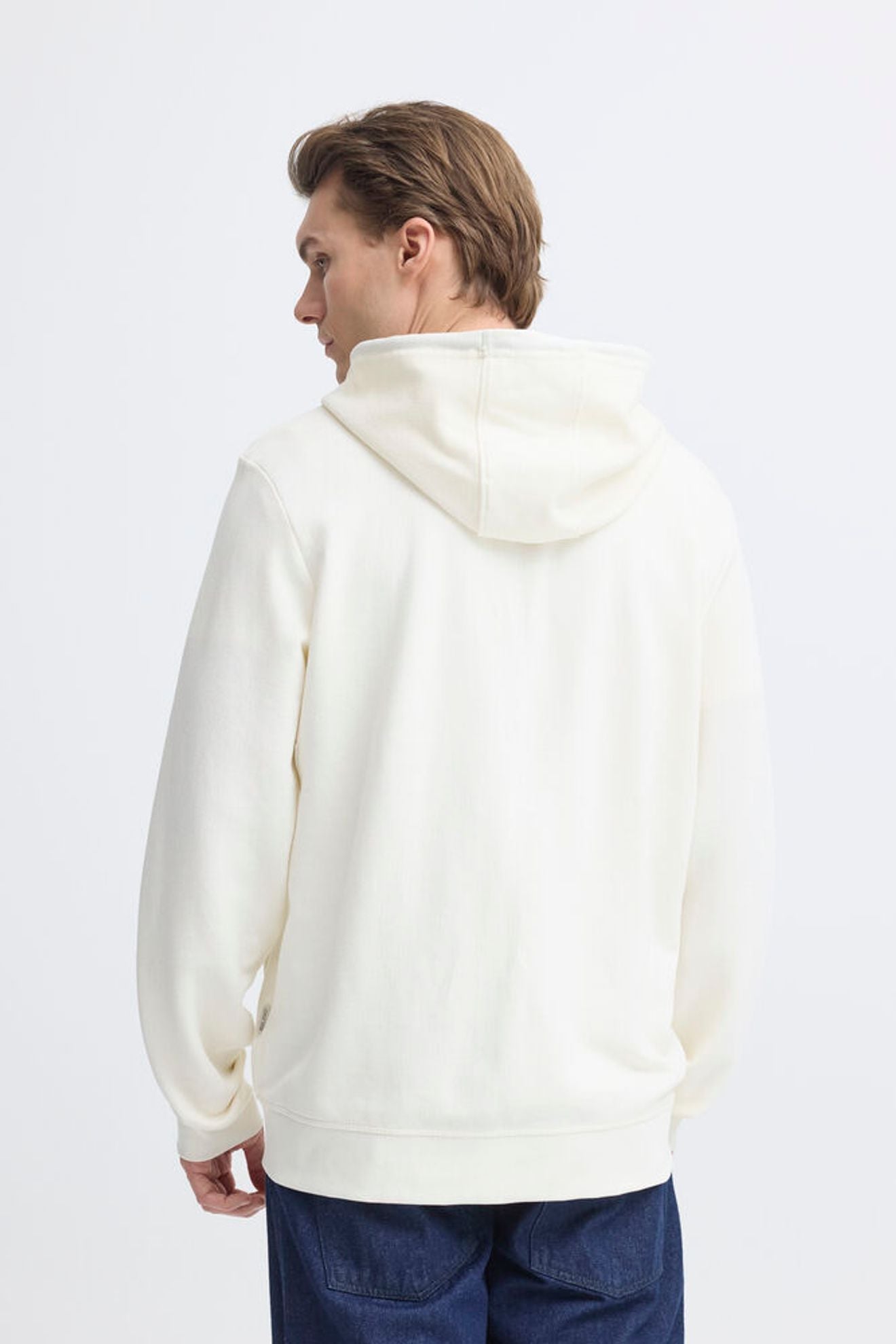BLEND Felpa con cappuccio full zip bianca BLEND