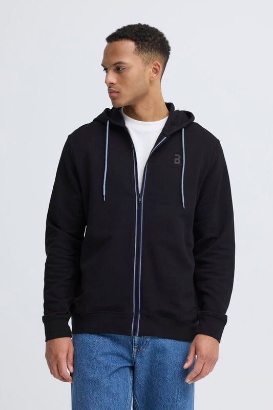 BLEND Felpa con cappuccio full zip nera BLEND