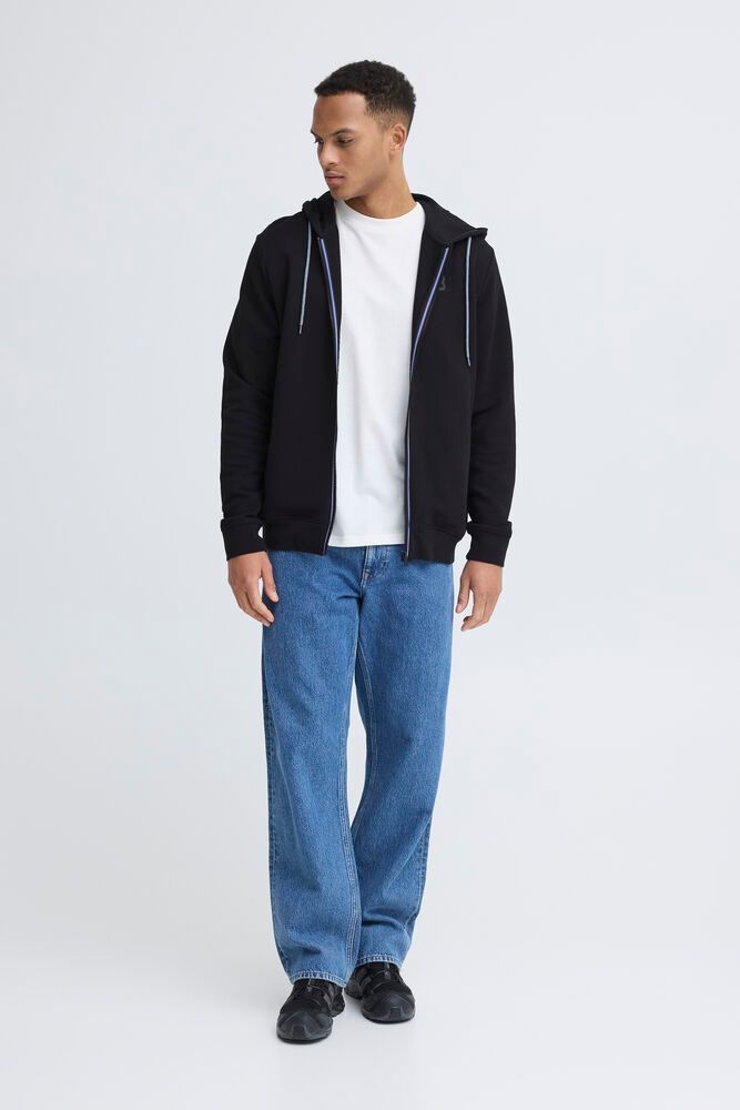 BLEND Felpa con cappuccio full zip nera