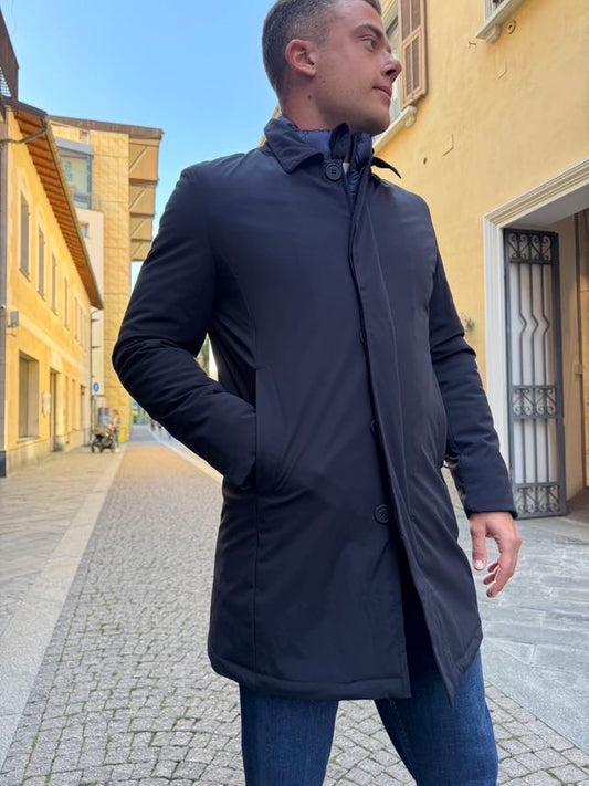 OVER-D Giubbotto trench blu