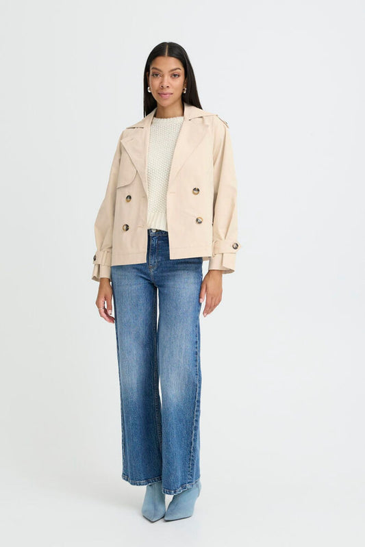B.YOUNG Giacca trench corta beige B.YOUNG
