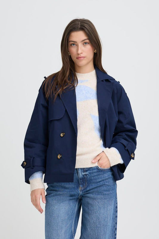 B.YOUNG Giacca trench corta blu B.YOUNG