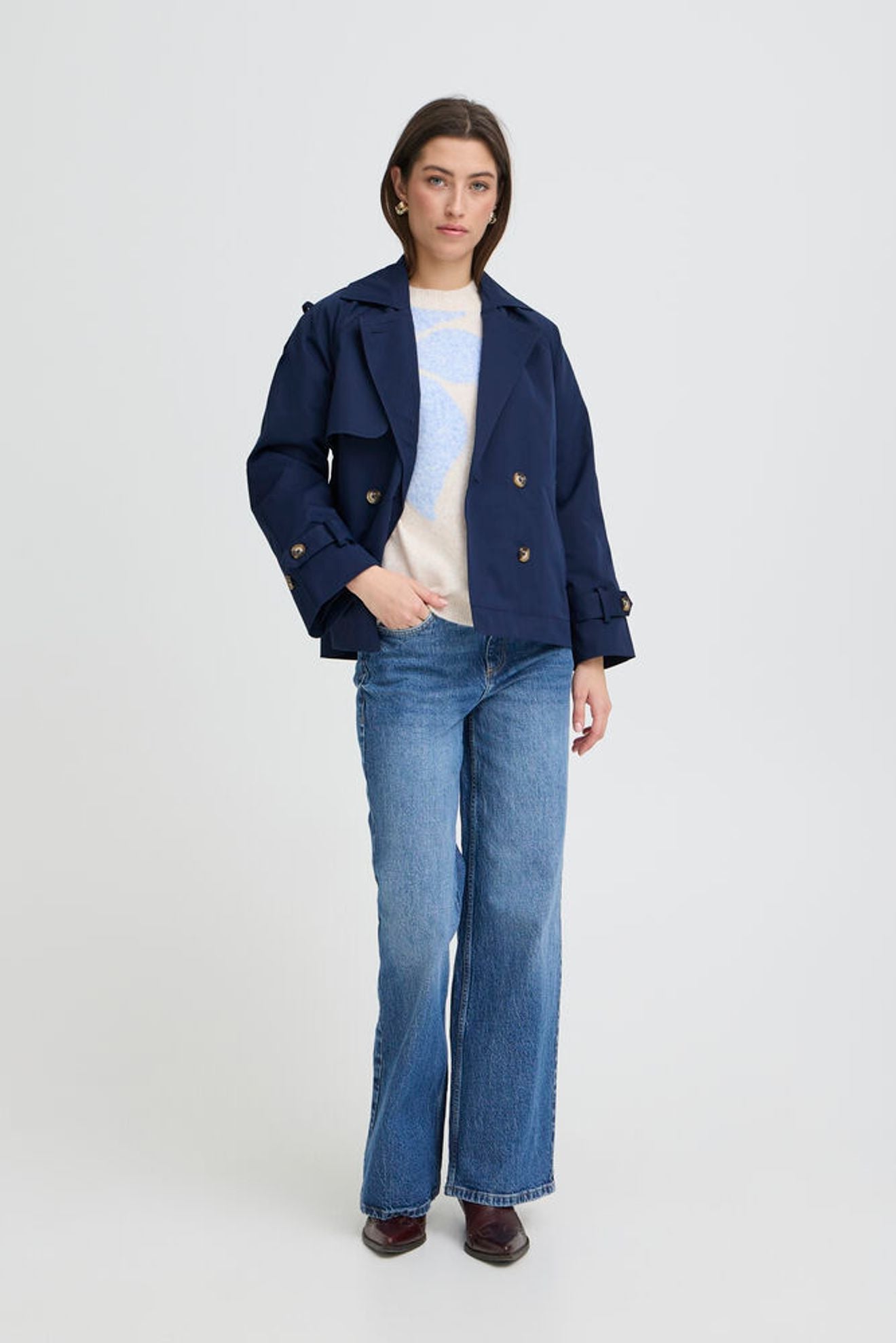 B.YOUNG Giacca trench corta blu B.YOUNG