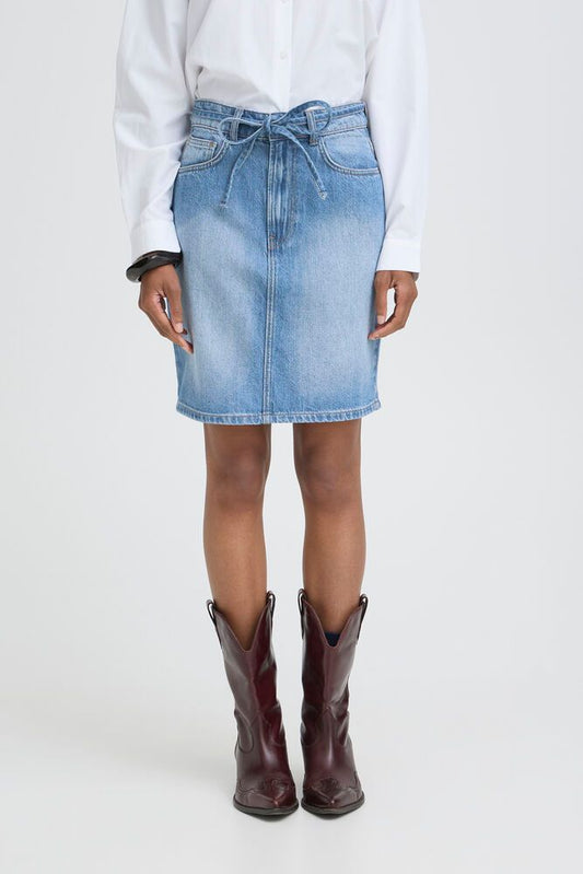 B.YOUNG Gonna in denim con cintura B.YOUNG