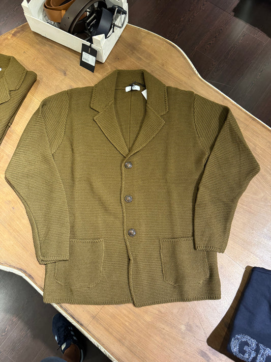 OVER-D Giacca cardigan con tre bottoni blu