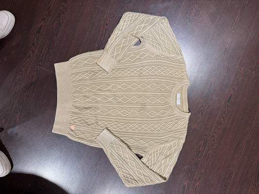 GUESS Maglione girocollo a trecce beige