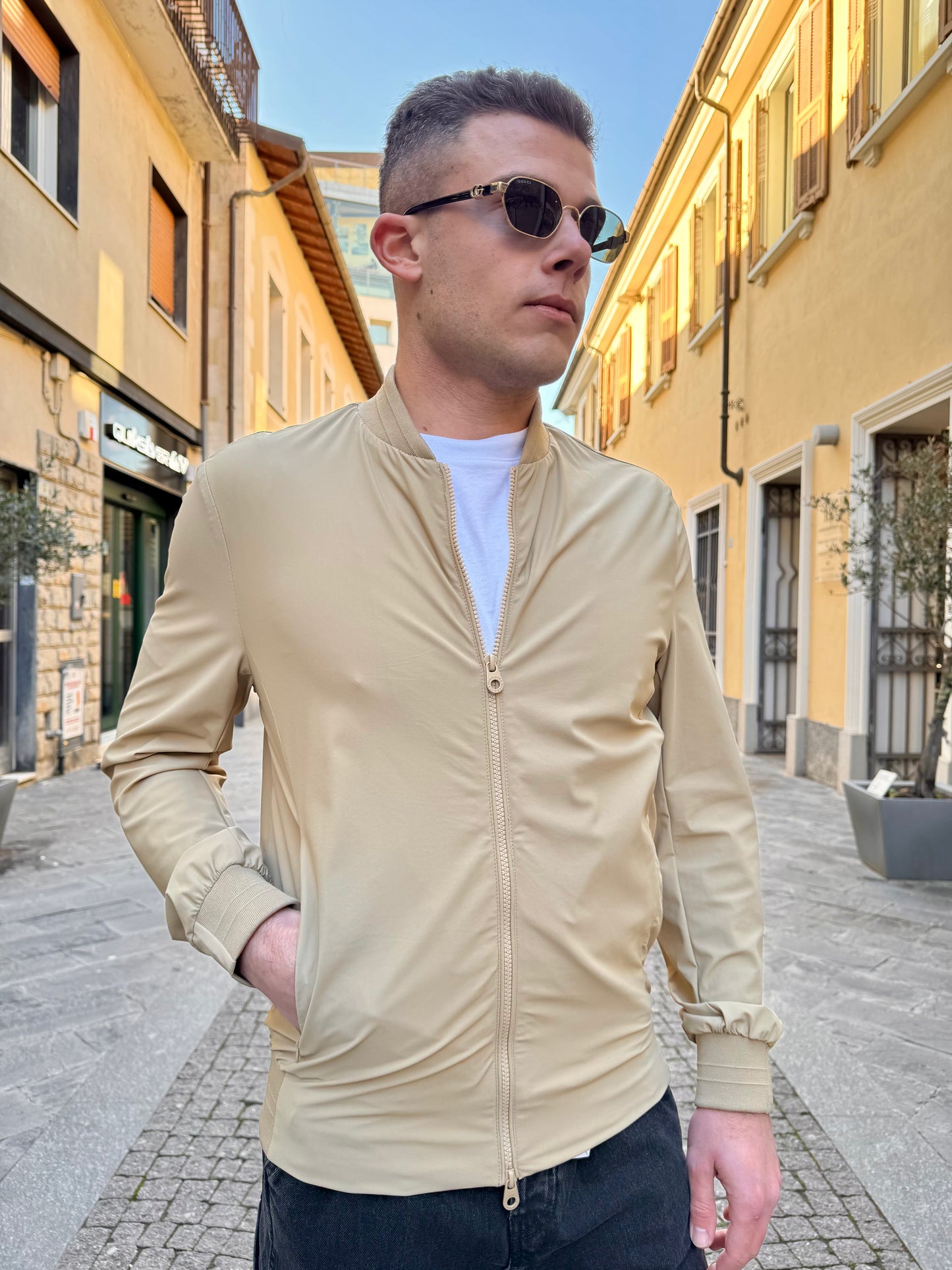 GIUBBOTTO BOMBER OVER-D BEIGE J08 OVER-D