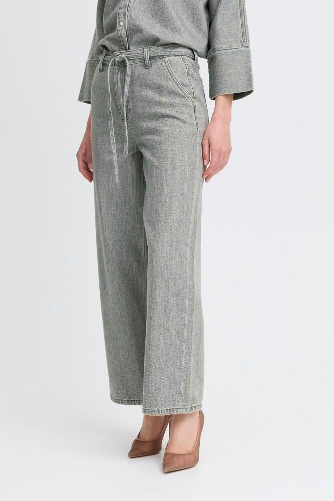 B.YOUNG Jeans gamba larga grigio B.YOUNG
