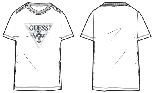 GUESS T-shirt blu con logo stampato