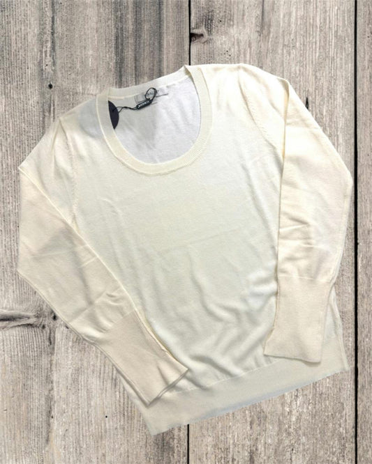 KORALLINE Maglia scollo tondo basica panna KORALLINE