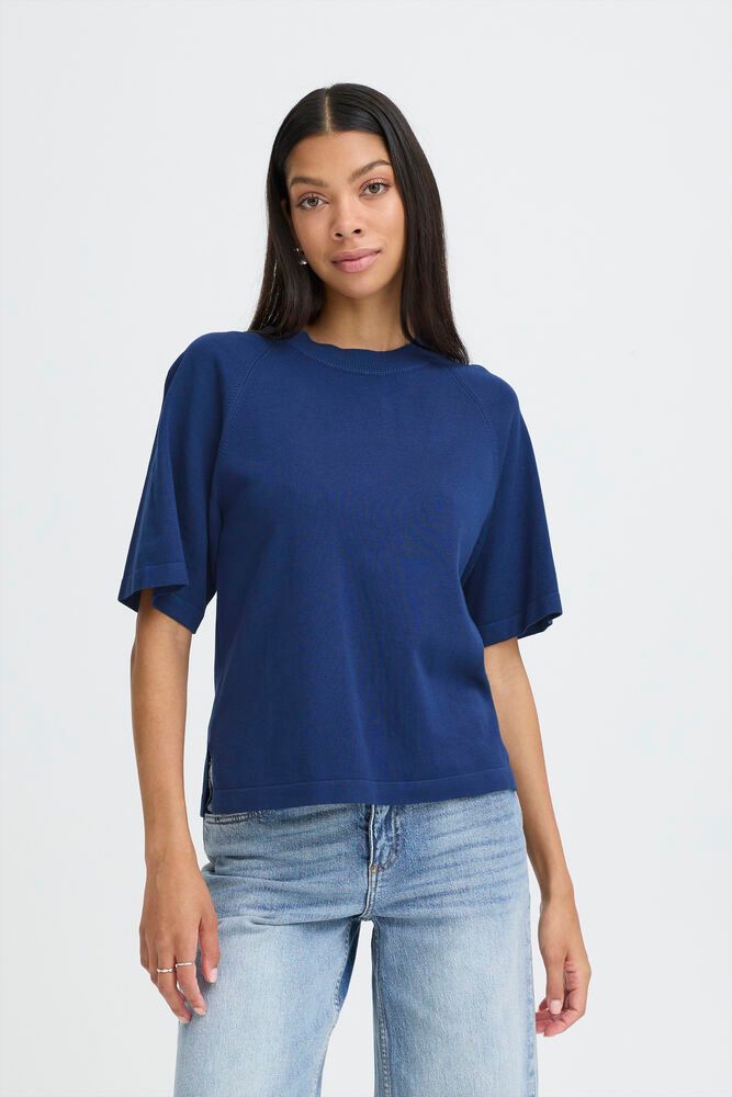 B.YOUNG Maglia girocollo blu con manica corta