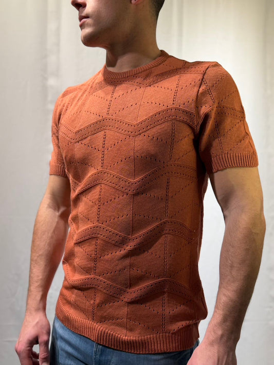 OVER-D Maglia paricollo cuoio strutturata OVER-D