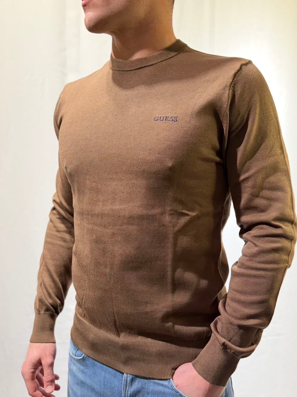 GUESS Maglioncino girocollo marrone GUESS