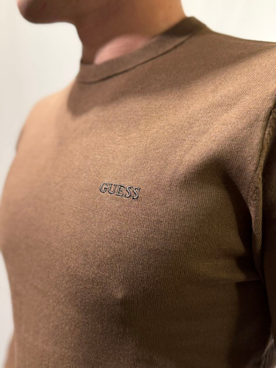 GUESS Maglioncino girocollo marrone GUESS