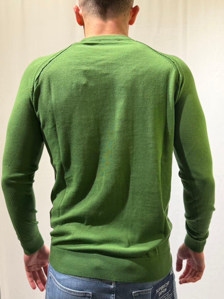 OVER-D Maglioncino girocollo verde pino OVER-D