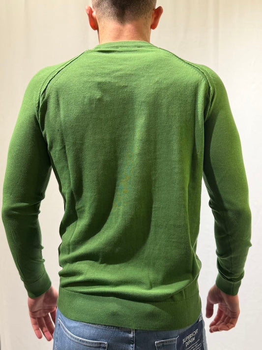 OVER-D Maglioncino girocollo verde pino OVER-D