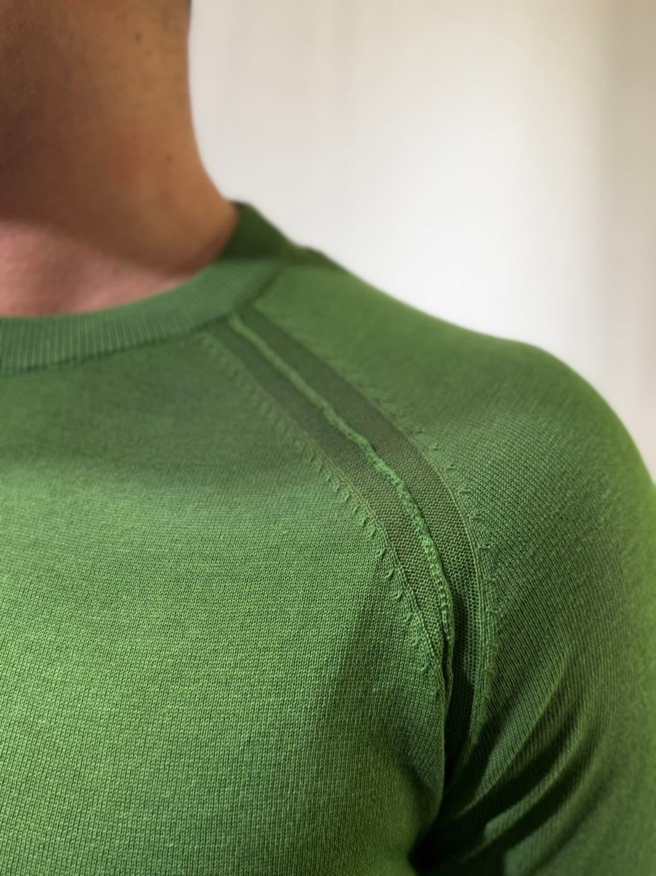 OVER-D Maglioncino girocollo verde pino OVER-D