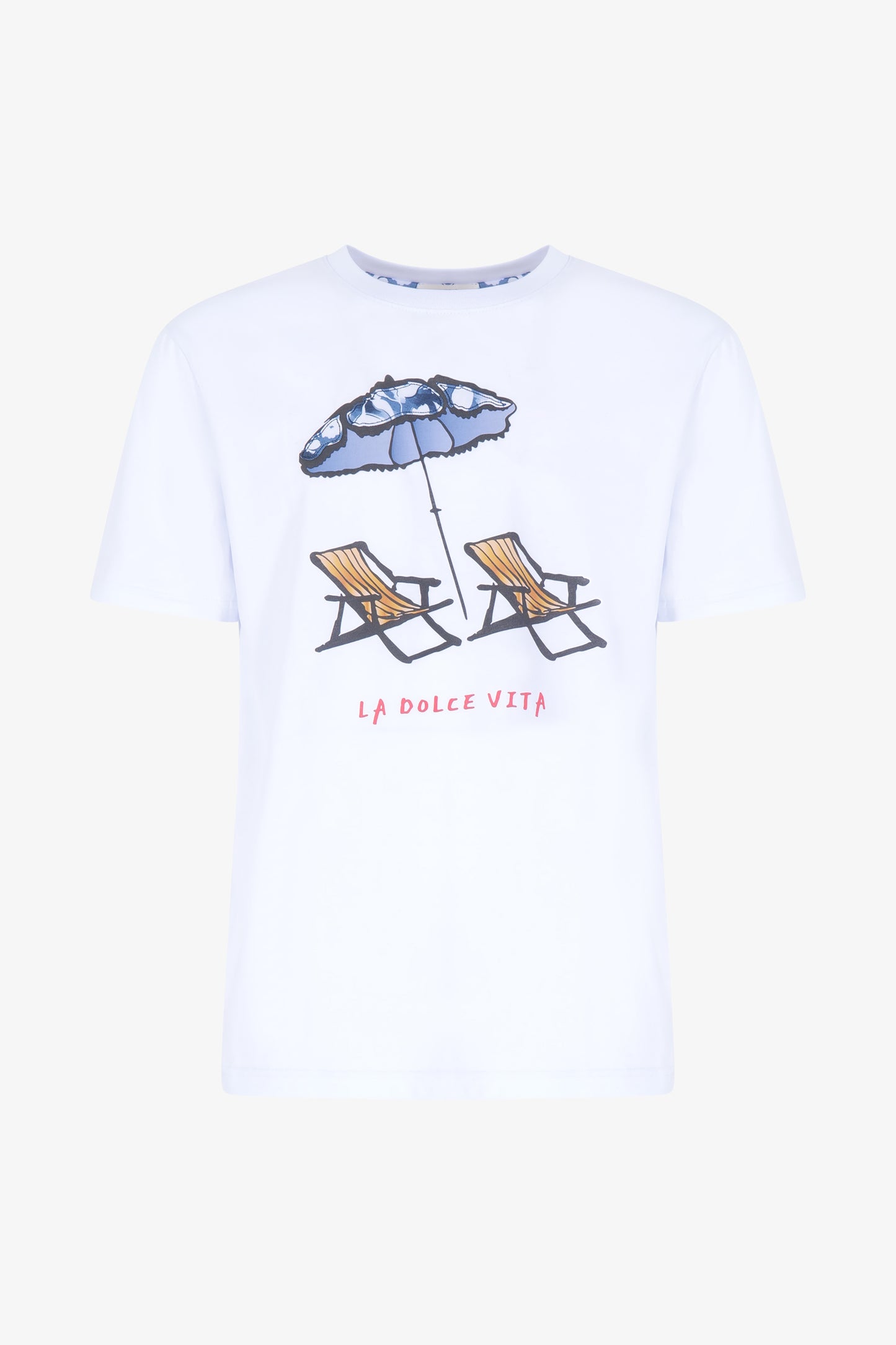 OVER-D T-shirt bianca con stampa la dolce vita OVER-D
