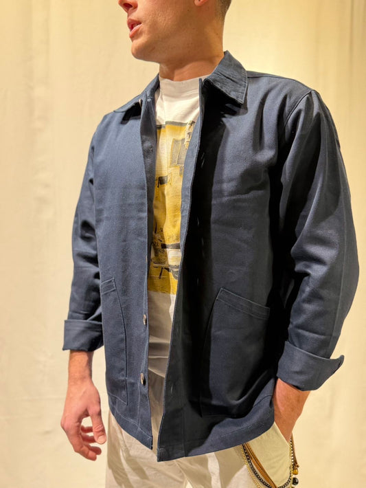 SOLID Overshirt blu con bottoni SOLID