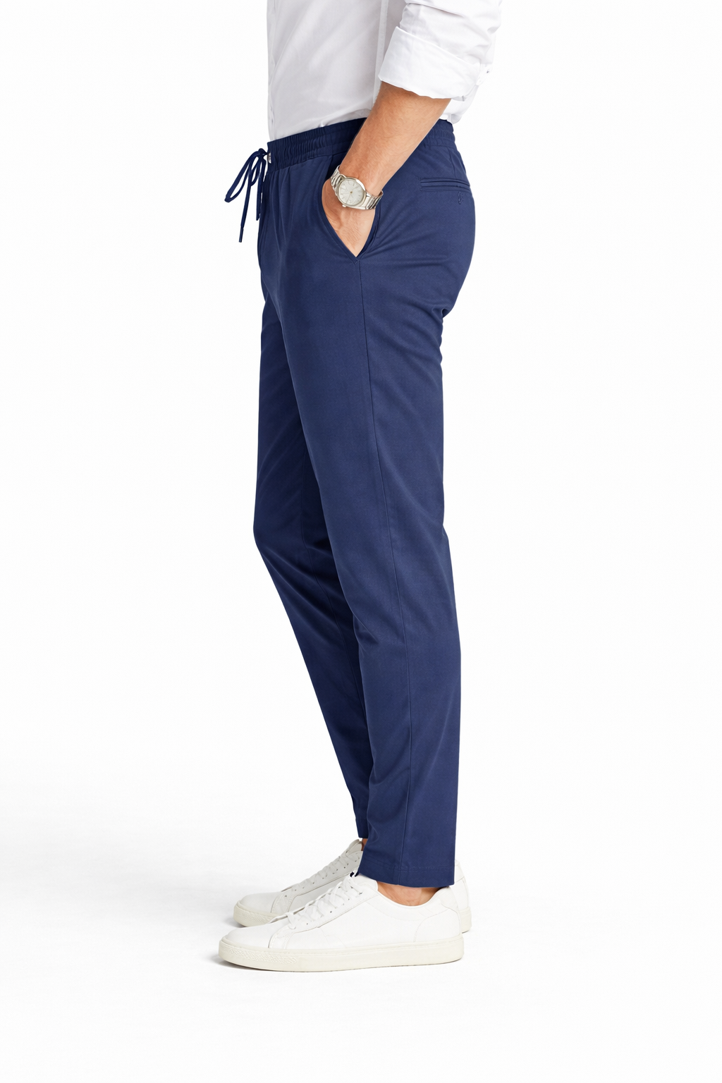 OVER-D Pantalone blu slim fit con coulisse OVER-D