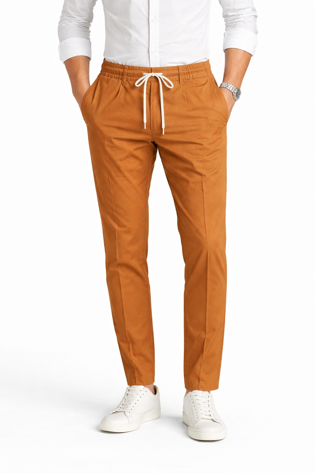 OVER-D Pantalone cuoio slim fit con coulisse OVER-D