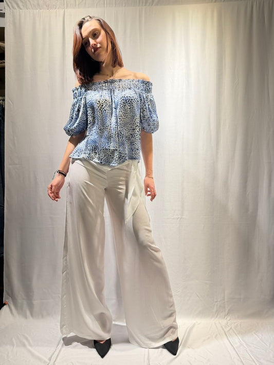 KORALLINE Pantalone con nodo bianco KORALLINE